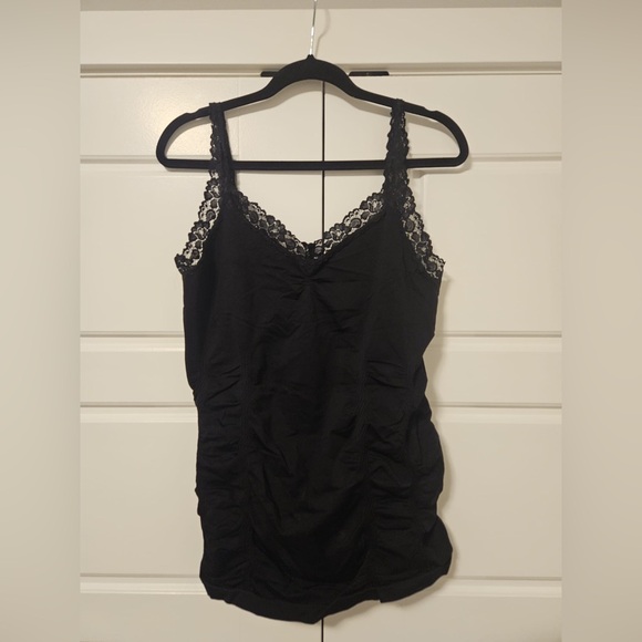Rickis Black Rouched Lace Tank, Size XXL - Picture 2 of 4